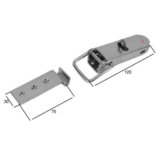 Incuietoare oblon, cu carlig, 195x30mm