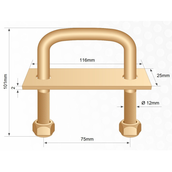 Carlig, Ureche, Ancorare De Podea 800daN, 100x75 mm (10x7.5 cm)