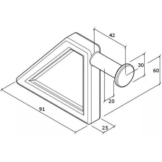 Parte fixa inchidere stalp spate, Fi 20mm, Pin