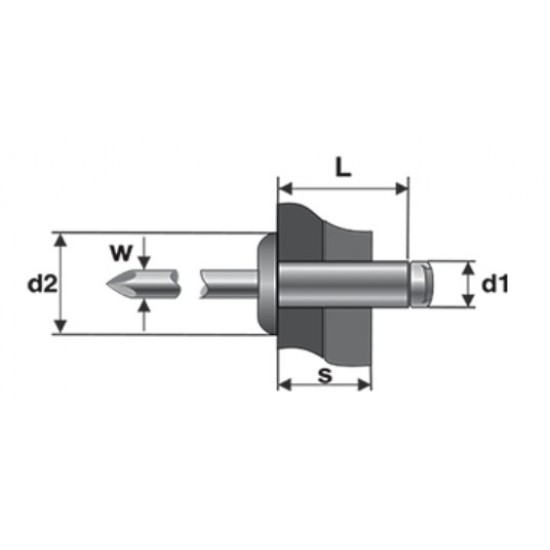 POP Nit cap bombat, Aluminiu/Otel, 4.8x16 mm