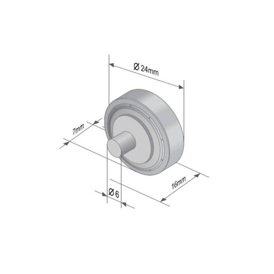 Rola culisare prelata, Fi 24x7mm