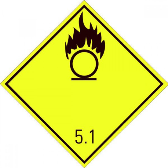 Autocolant ADR, Clasa 5.1, Substante Comburante Carburanti, 300x300mm