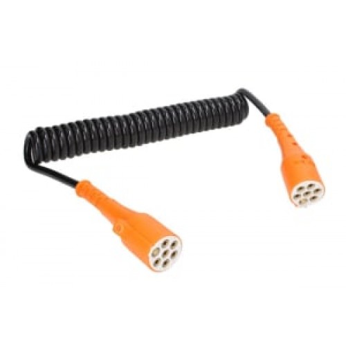Cablu Electric Spiralat, Tip S 7/24V, 6 Pini Tip Mama, Feminin, Din Plastic, TRUCKLIGHT
