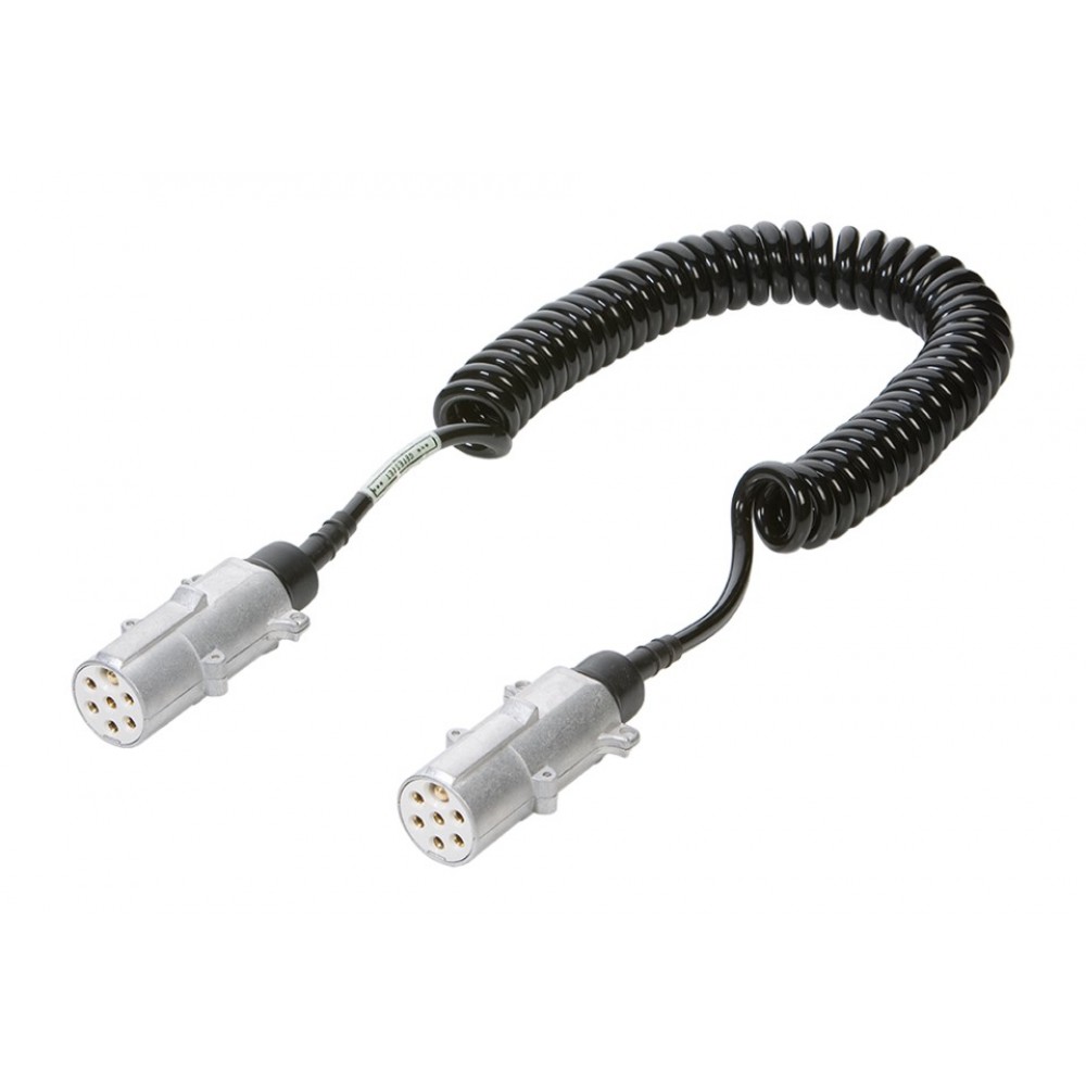 Cablu Electric Spiralat, Tip S 7/24V, 6 Pini Tip Mama, Feminin, 4.5m, Din Aluminiu, JAEGER