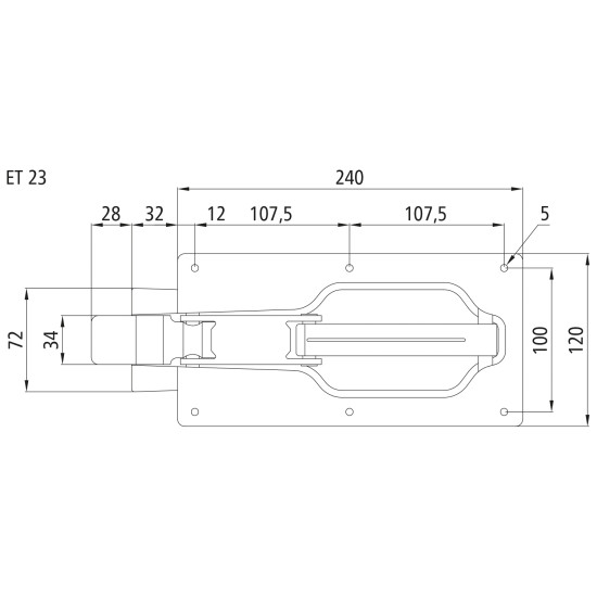 Zavor Oblon, Incuietoare, Inchizator, Inchidere Oblon, 240x120 mm