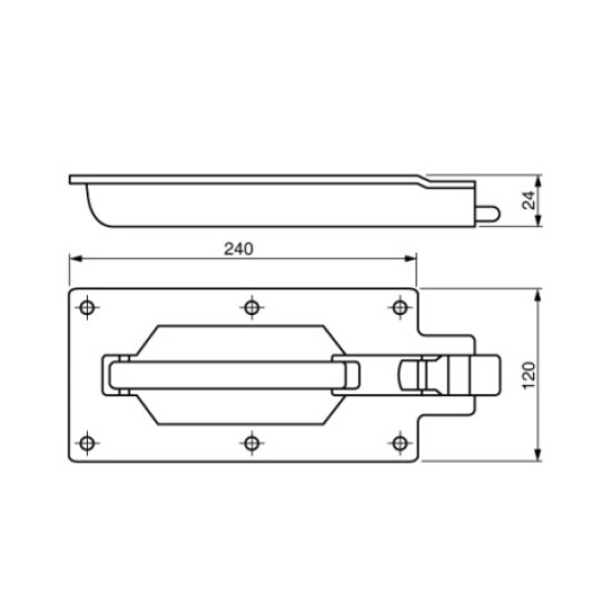 Zavor Oblon, Incuietoare, Inchizator, Inchidere Oblon, 240x120 mm