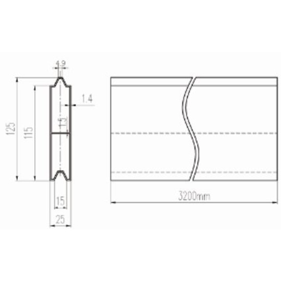 Bara Aluminiu, Traversa, Pentru Semiremorca 3200x125mm (320x12.5cm)