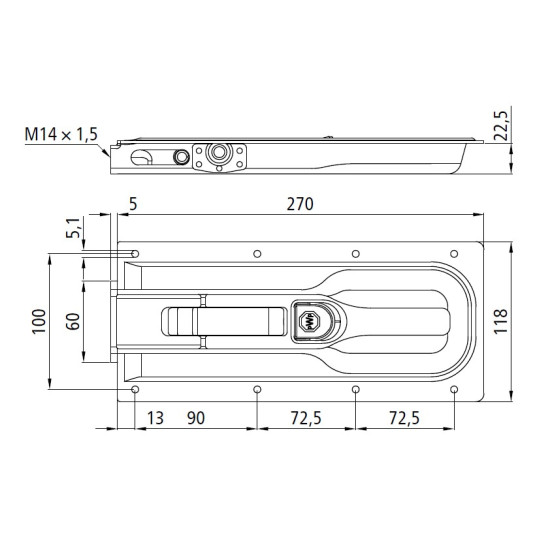 Maner Inchidere, Incuietoare Oblon, Inchizator Oblon Tip 681 S, Ingropat, Zincat