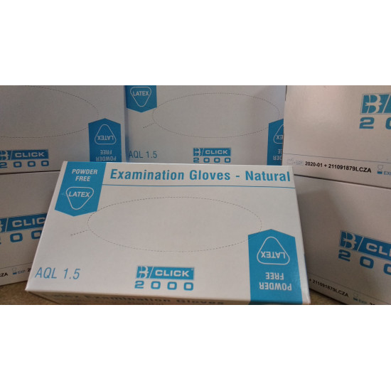 Manusi de protectie albe, de unica folosinta, latex gros, nepudrate, marimea L, Cutie 100 bucati, B-BRAND