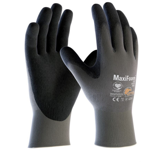 Manusi de Lucru pt Mecanica Auto, pt lucru cu uleiuri si substante periculoase, din nylon cu spuma de Nitril, Maxi Foam Lite, Set 2 bucati