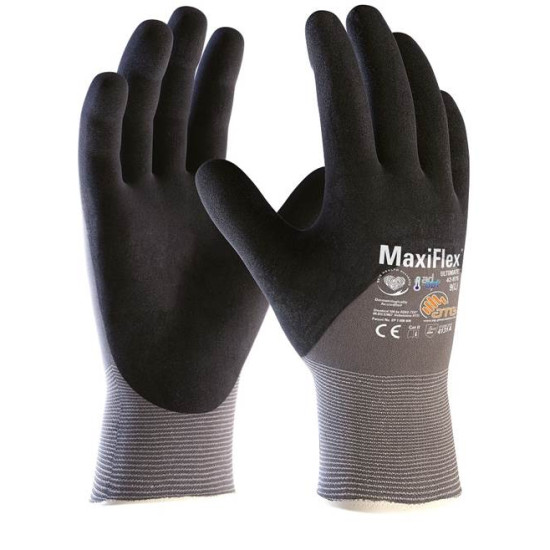 Manusi de Lucru pt Mecanica Auto, pt lucru mecanic si de precizie, Anti Transpiratie, cu reglaj termic, din spuma de Nitril, Maxi Flex Ultimate Gloves, Set 2 bucati