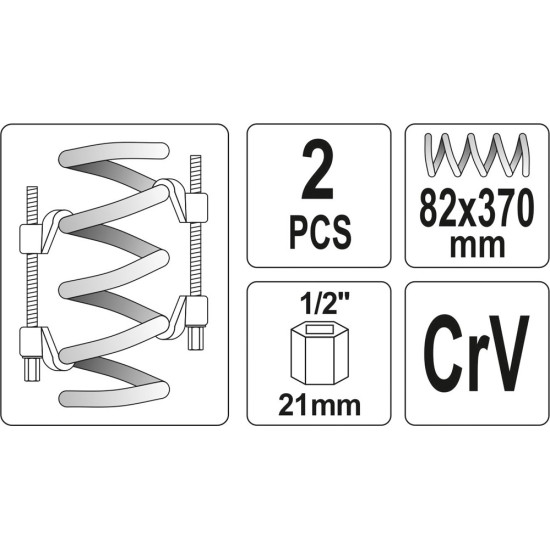 Set 2 Prese Pentru Arcuri de Suspensii, Dimensiune 82 x 370 mm (8.2 x 37 cm)