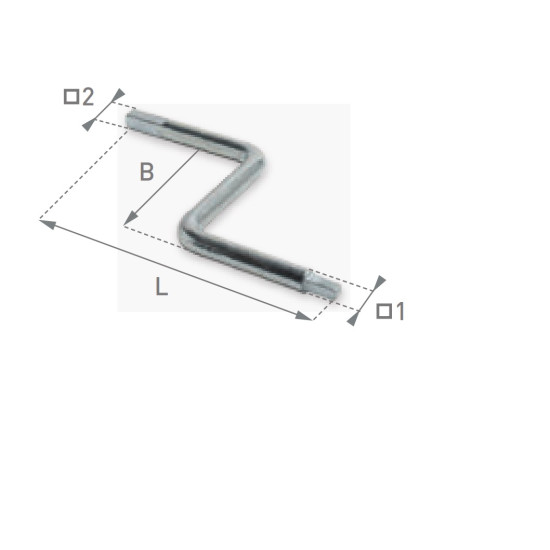 Manivela cu Cap Patrat, Pentru Sistem Intindere Prelata, Doua Capete, 10x10mm, 14x14mm