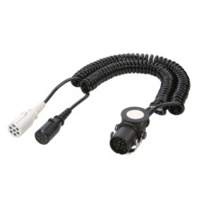 Cablu Electric Spiralat Adaptor Priza, Tip Y, N/S, 15/7/7, Mufa 7 / 24V, 9 Pini Activi, 3.5m, JAEGER