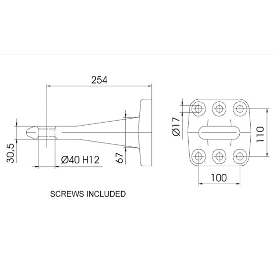 Carlig Remorcare Tip Ochi, Diametru 40mm ( 4cm ), Fixare In 6 Gauri